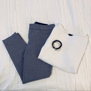 Banana Republic 00P Black & White Ankle Pant